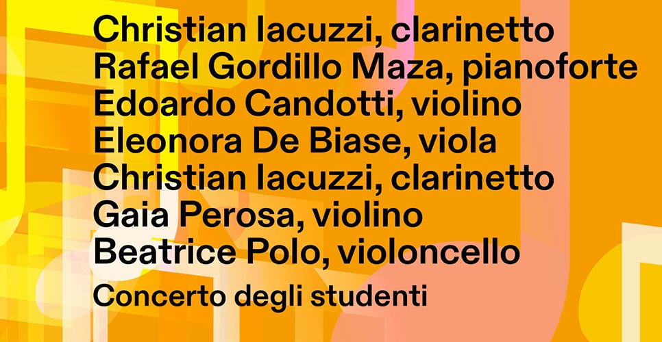 Concerto degli studenti. Christian Iacuzzi, Rafael Gordillo Maza, Edoardo Candotti, Eleonora De Biase, Gaia Perosa, Beatrice Polo